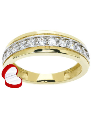 8k Gold Band with White Zirconia Stones