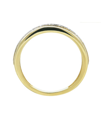 8k Gold Band with White Zirconia Stones