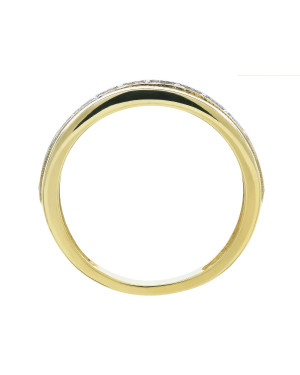 8k Gold Band with White Zirconia Stones