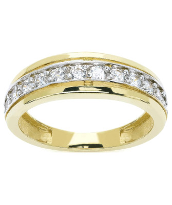 8k Gold Band with White Zirconia Stones
