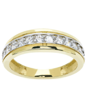 8k Gold Band with White Zirconia Stones