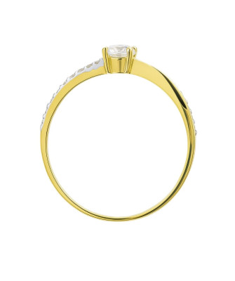Gold engagement ring with cubic zirconia 8k