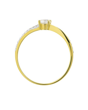 Gold engagement ring with cubic zirconia 8k