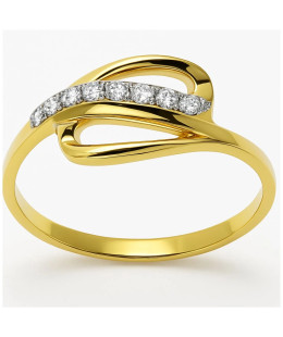 Ring with cubic zirconia gold 8k
