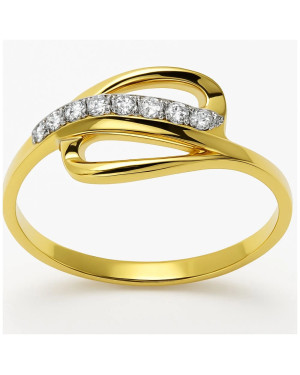 Ring with cubic zirconia gold 8k