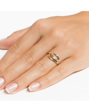 Ring with cubic zirconia gold 8k