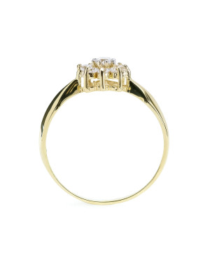 Engagement ring flower gold 8k