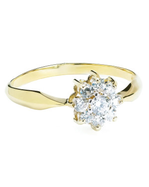 Engagement ring flower gold 8k