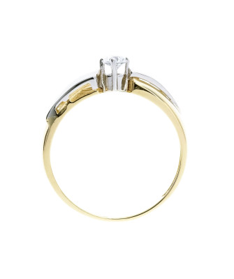 Gold ring with zirconia 8k
