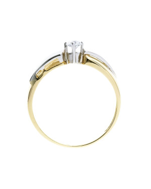 Gold ring with zirconia 8k