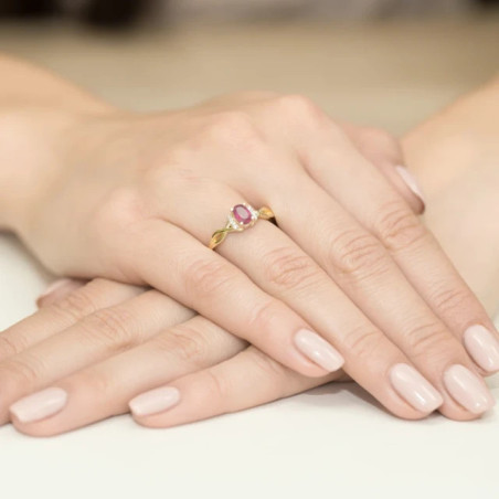 Gold ring with diamond EY-19 ruby ​​| GoldJewellery