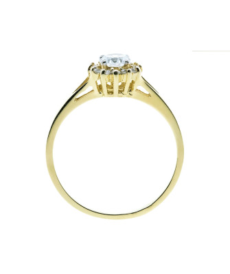 Large flower ring gold 8k