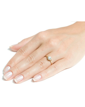 Large flower ring gold 8k