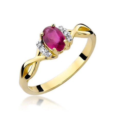 Gold ring with diamond EY-19 ruby ​​| GoldJewellery