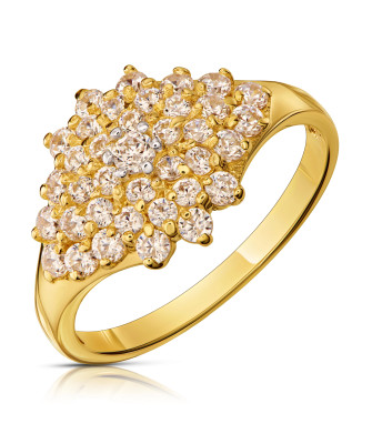 Large flower ring with cubic zirconia 8k