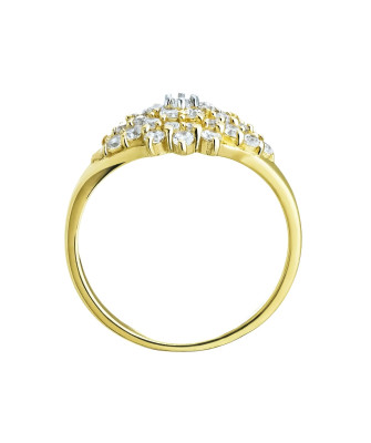 Large flower ring with cubic zirconia 8k