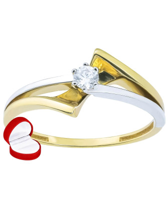 Ring with white stone 8k