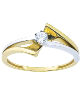 Ring with white stone 8k