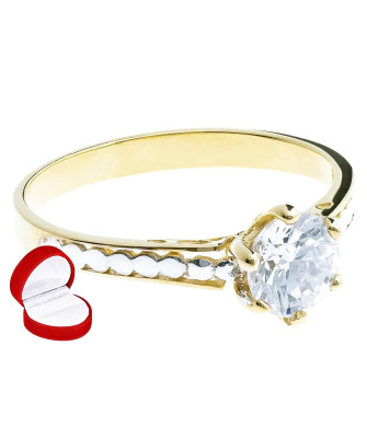 Gold ring with zirconia 8k