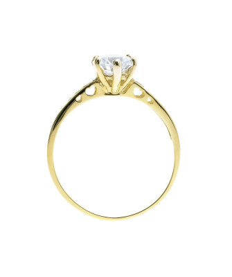 Gold ring with zirconia 8k