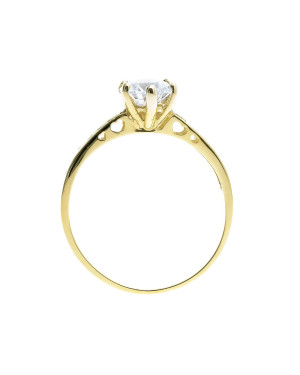 Gold ring with zirconia 8k