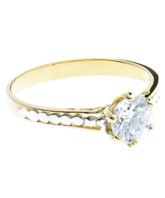 Gold ring with zirconia 8k
