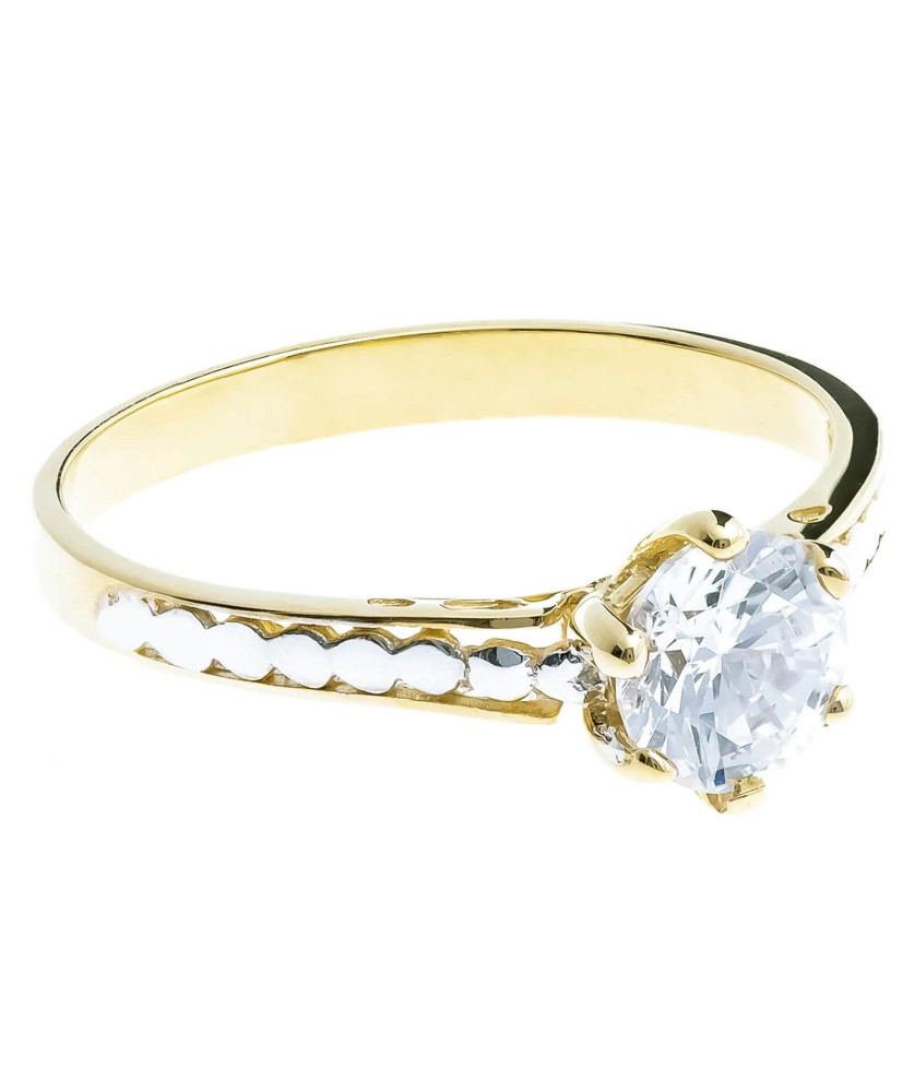 Gold ring with zirconia 8k