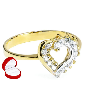 Engagement ring heart 8k white stones