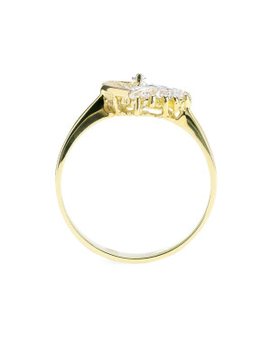 Engagement ring heart 8k white stones