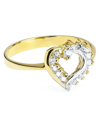 Engagement ring heart 8k white stones