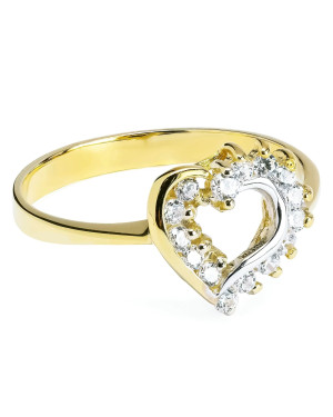 Engagement ring heart 8k white stones