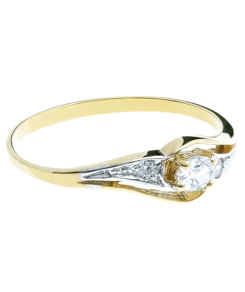 Ring with white stone gold 8k