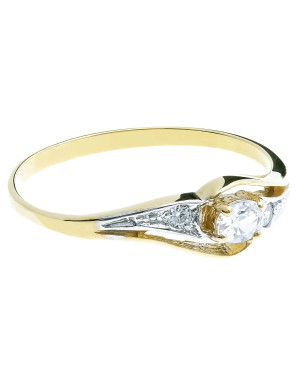 Ring with white stone gold 8k
