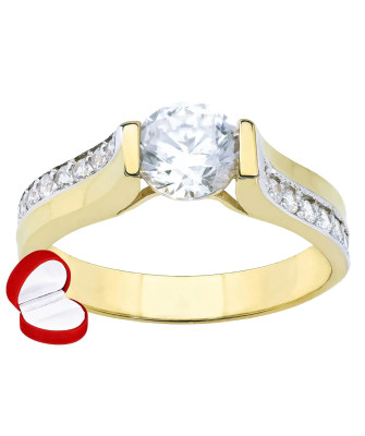 Gold ring with large stone 8k