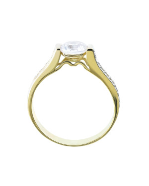 Gold ring with large stone 8k