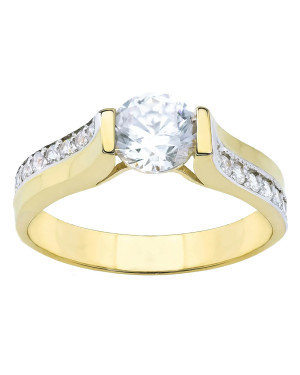 Gold ring with large stone 8k