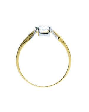 Gold engagement ring 8k classic design white zircons