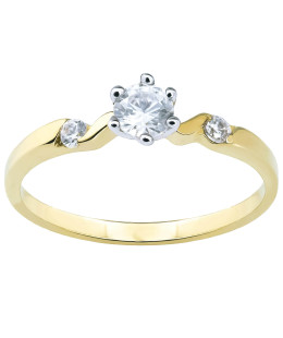 Delicate ring with cubic zirconia 8k
