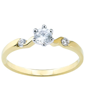 Delicate ring with cubic zirconia 8k