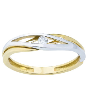 Ring stone cubic zirconia intertwined pattern 8k