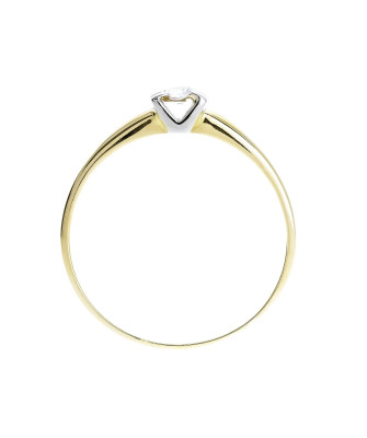 8k Gold Engagement Ring with White Zirconia
