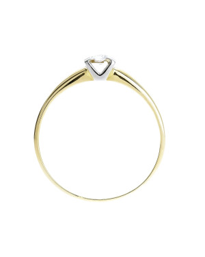 8k Gold Engagement Ring with White Zirconia