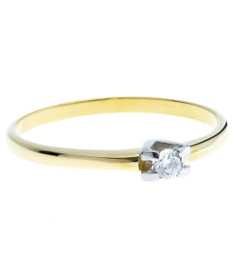 8k Gold Engagement Ring with White Zirconia