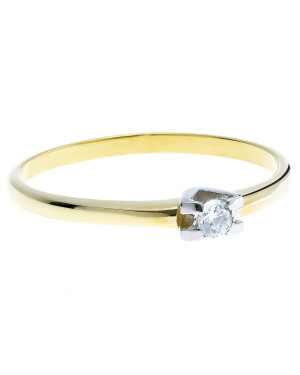 8k Gold Engagement Ring with White Zirconia