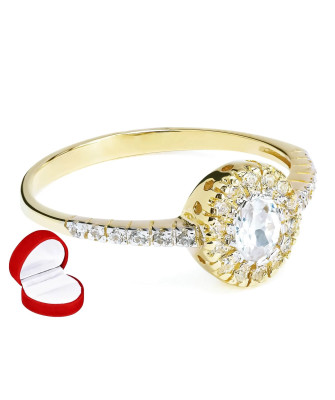 Engagement ring 8k white stones classic