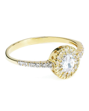 Engagement ring 8k white stones classic