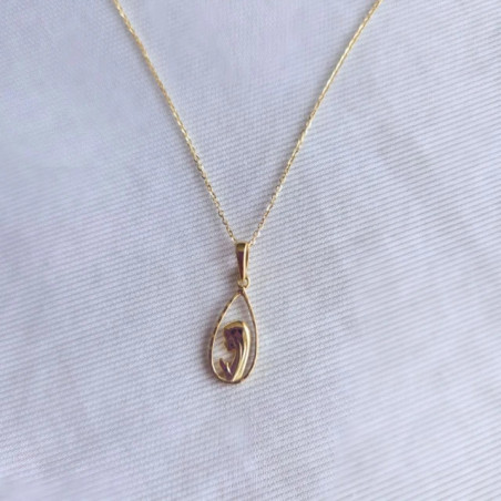 ⭐ Medal of Our Lady praying in a gold drop outline ♥ GoldJewellery