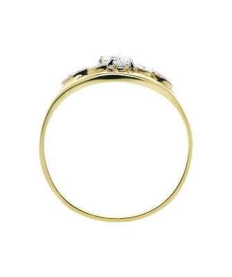 Gold ring with cubic zirconia 8k classic