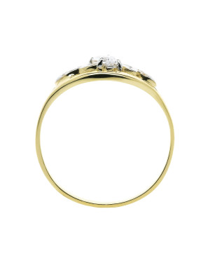 Gold ring with cubic zirconia 8k classic