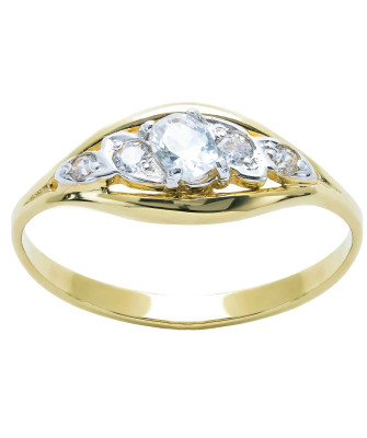 Gold ring with cubic zirconia 8k classic